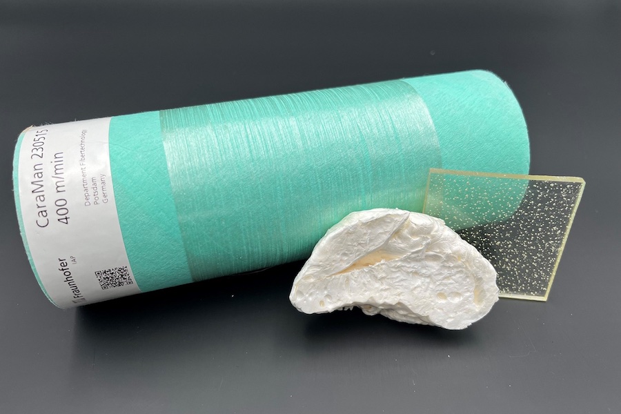 Monofilaments, foams and plastic glasses made from Caramide. © Fraunhofer IGB
