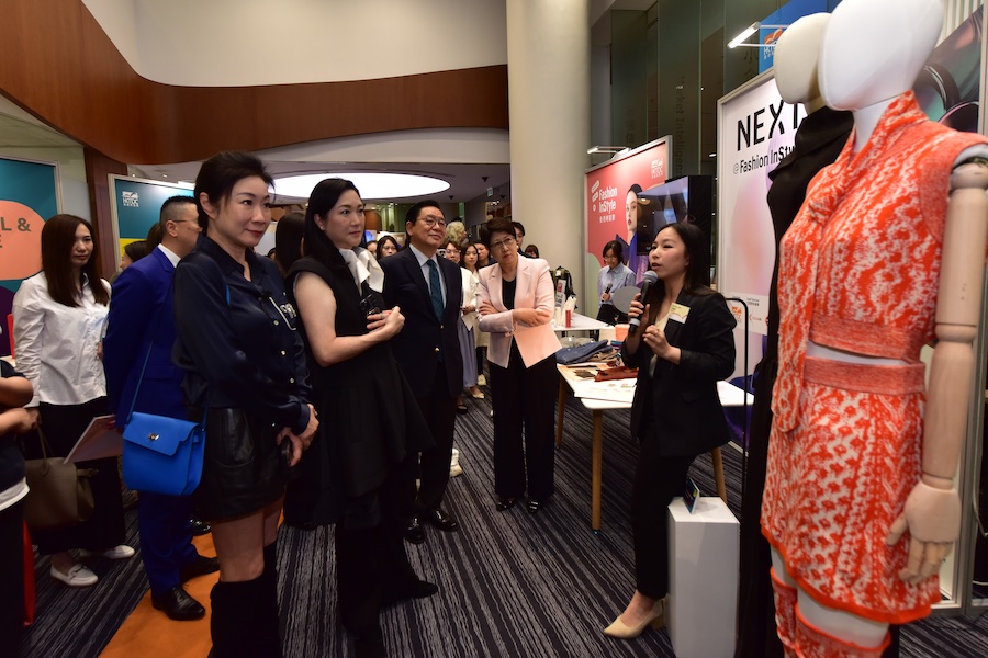 Fashion InStyle launches the new NEXT@Fashion InStyle highlighted zone this year. Today’s press conference featured a fashion piece created by designer Kinyan Lam using Gambier Canton Silk, and another created by designer Arto Wong using Lotuxilk © 2025 HKTDC