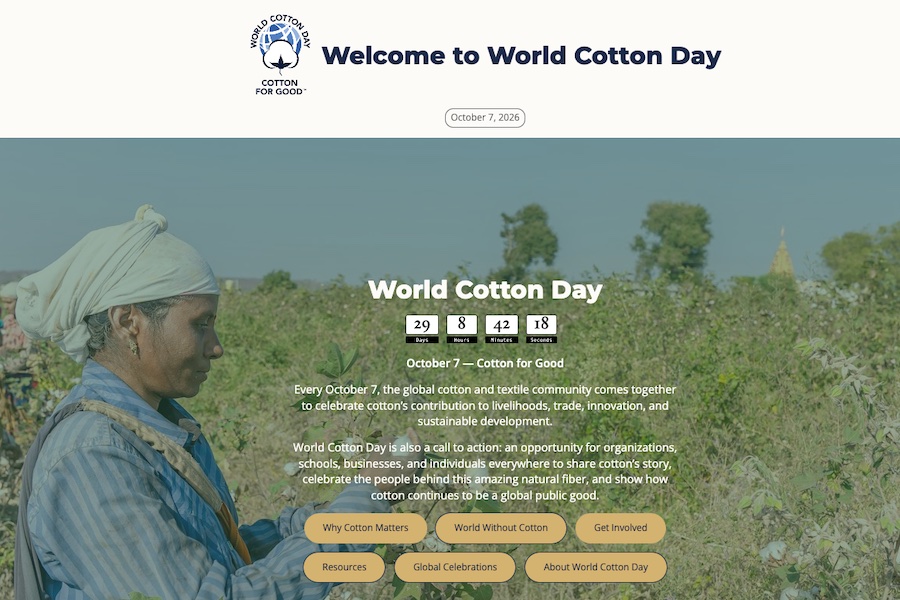The new website www.WorldCottonDay.com © 2026 ICAC