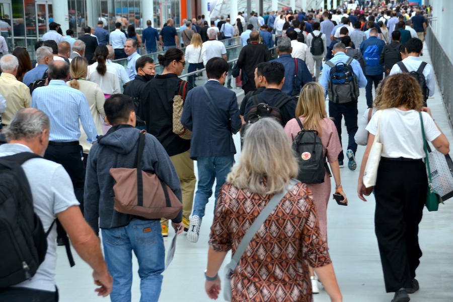 Visitors on the way to the booths at ITMA ASIA © 2025 TexData International