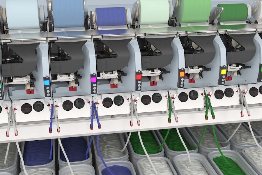The Autocoro 11 rotor spinning station equipped with the new Duo Sliver Feeding concept. © 2026 Saurer
