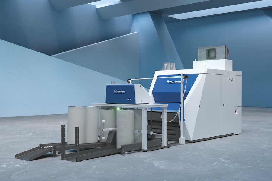 Trützschler’s solutions for higher productivity and consistent yarn quality: The TC 30i card and the integrated draw frame IDF 3. © 2025 Truetzschler