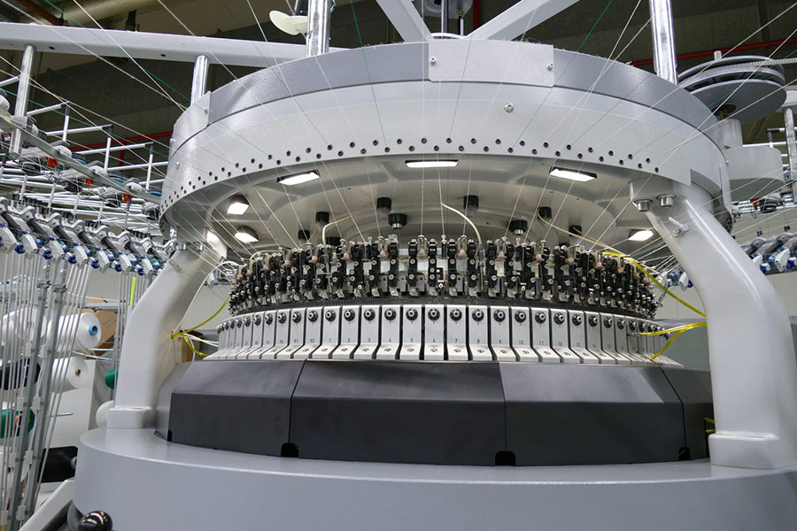 (c) 2025 Mayer & Cie. - The OVJA 2.4 EC II is equipped with a new system for electronic single needle selection; one of the advantages is a significantly lower knitting head.