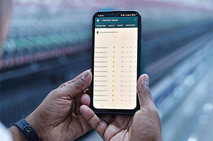 The mobile application for smartphones of ESSENTIALmonitor provides key data – anytime, anywhere. © 2023 Rieter
